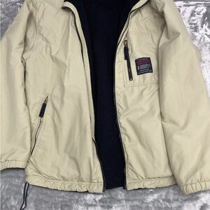 Abercrombie & Fitch Tan Windbreaker with Stand-Up Collar and Zip-Up Style